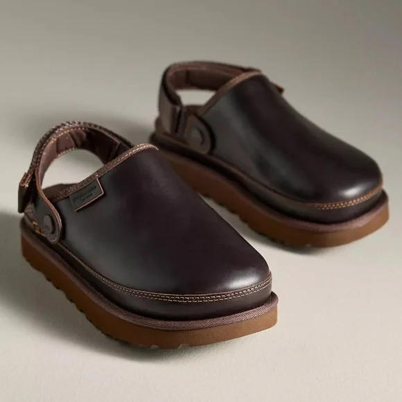 UGG® LEATHER GOLDENSTAR SLINGBACK CLOGS - Picture 2 of 9